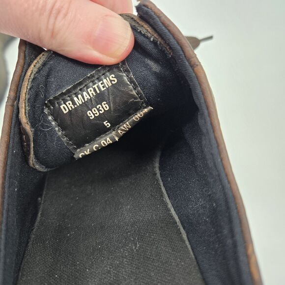 Doc Martens Leather Brown Slide On Shoes Womens 5 - Picture 5 of 6